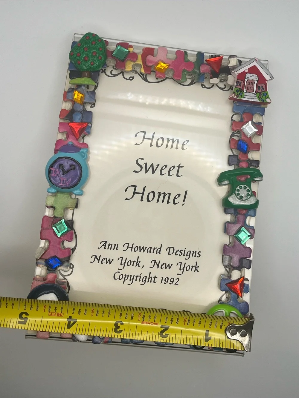 Vintage Ann Howard Designs Home Sweet Home Picture 4x6‎ Frame 1992 USA Puzzle